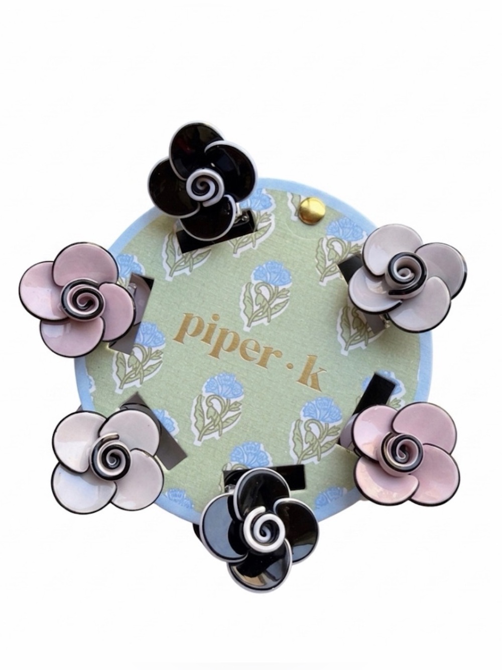 NWT ⚜️🖤⚜️ Piper K Floral Hair Claw Mini Clips Set of 6